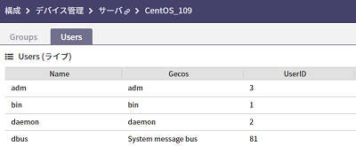 サーバーのOSユーザーアカウントを照会＜Unix/Linuxサーバー＞